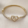 Aro Individual 07.237.0017.04 Oro Laminado, Diseño de Corazón, con Blanca Zirconia Cubica, Pulido, Tono Dorado (Thickness, Size 4 (2.25 Diameter))