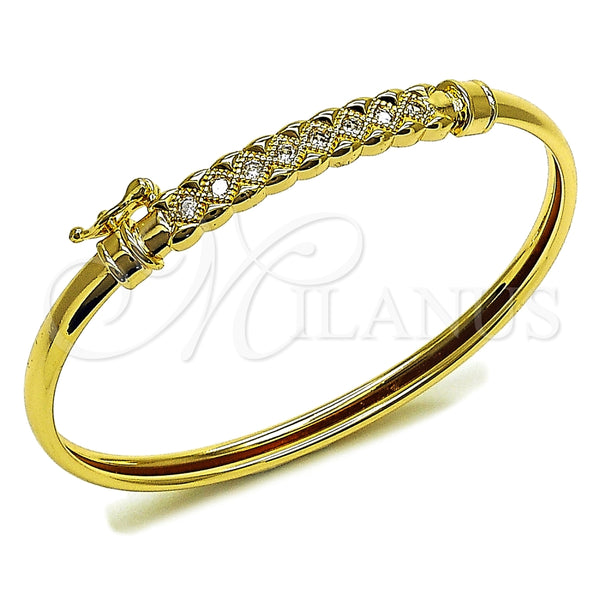 Aro Individual 07.237.0021.05 Oro Laminado, con Blanca Zirconia Cubica, Pulido, Tono Dorado (Thickness, Size 5 (2.50 Diameter))