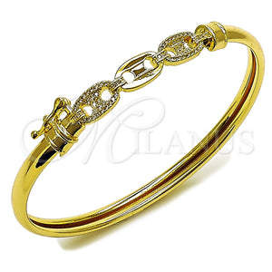 Aro Individual 07.237.0023.05 Oro Laminado, Diseño de Puff Mariner, con Micro Pave Blanca, Pulido, Tono Dorado (Grosor 05.2 MM, Talla 5 (2,50 de Diámetro))
