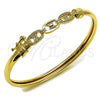Aro Individual 07.237.0023.05 Oro Laminado, Diseño de Puff Mariner, con Micro Pave Blanca, Pulido, Tono Dorado (Grosor 05.2 MM, Talla 5 (2,50 de Diámetro))