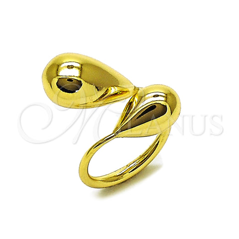 Anillo Elegante 01.213.0073 Oro Laminado, Diseño de Gota y Hueco, Pulido, Tono Dorado (One size fits all)