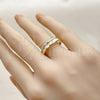 Anillo Multi Piedra 01.213.0077 Oro Laminado, Diseño de Baguette, con Blanca Zirconia Cubica, Pulido, Tono Dorado (One size fits all)