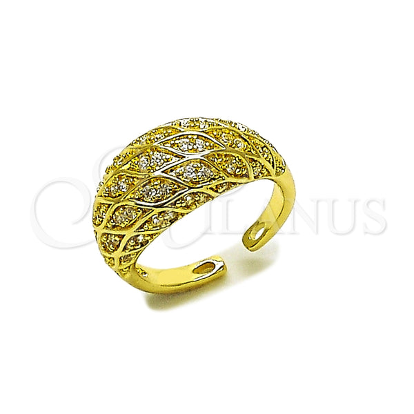 Anillo Multi Piedra 01.213.0078 Oro Laminado, con Blanca Zirconia Cubica, Pulido, Tono Dorado (One size fits all)