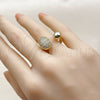 Anillo Multi Piedra 01.213.0081 Oro Laminado, Diseño de Bola, con Blanca Micro Pave, Pulido, Tono Dorado (One size fits all)