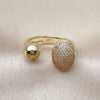 Anillo Multi Piedra 01.213.0081 Oro Laminado, Diseño de Bola, con Blanca Micro Pave, Pulido, Tono Dorado (One size fits all)