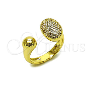 Anillo Multi Piedra 01.213.0081 Oro Laminado, Diseño de Bola, con Blanca Micro Pave, Pulido, Tono Dorado (One size fits all)