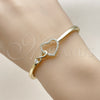 Aro Individual 07.237.0024.04 Oro Laminado, Diseño de Corazón y Infinito, con Blanca Zirconia Cubica, Pulido, Tono Dorado (Thickness, Size 4 (2.25 Diameter))