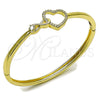Aro Individual 07.237.0024.04 Oro Laminado, Diseño de Corazón y Infinito, con Blanca Zirconia Cubica, Pulido, Tono Dorado (Thickness, Size 4 (2.25 Diameter))