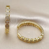 Argolla Huggie 02.237.0065.35 Oro Laminado, con Blanca Micro Pave, Pulido, Tono Dorado