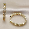 Argolla Huggie 02.237.0066.30 Oro Laminado, Diseño de Corazón, con Blanca Micro Pave, Pulido, Tono Dorado