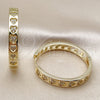 Argolla Huggie 02.237.0068.30 Oro Laminado, Diseño de Corazón, con Blanca Micro Pave, Pulido, Tono Dorado