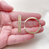 Argolla Huggie 02.237.0059.1.30 Oro Laminado, con Blanca Zirconia Cubica, Pulido, Tono Dorado