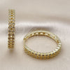 Argolla Huggie 02.237.0059.1.30 Oro Laminado, con Blanca Zirconia Cubica, Pulido, Tono Dorado