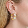 Argolla Huggie 02.237.0069.25 Oro Laminado, Diseño de Baguette, con Zirconia Cubica Blanca, Pulido, Tono Dorado