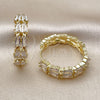 Argolla Huggie 02.237.0069.25 Oro Laminado, Diseño de Baguette, con Zirconia Cubica Blanca, Pulido, Tono Dorado
