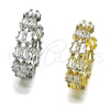 Argolla Huggie 02.237.0069.25 Oro Laminado, Diseño de Baguette, con Zirconia Cubica Blanca, Pulido, Tono Dorado