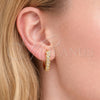 Argolla Huggie 02.237.0070.20 Oro Laminado, Diseño de Corazón, con Blanca Zirconia Cubica, Pulido, Tono Dorado