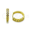 Argolla Huggie 02.237.0070.20 Oro Laminado, Diseño de Corazón, con Blanca Zirconia Cubica, Pulido, Tono Dorado