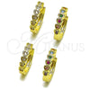 Argolla Huggie 02.237.0070.20 Oro Laminado, Diseño de Corazón, con Blanca Zirconia Cubica, Pulido, Tono Dorado