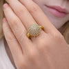 Anillo Multi Piedra 01.266.0075 Oro Laminado, Diseño de Bola, con Blanca Zirconia Cubica, Pulido, Tono Dorado (One size fits all)