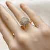 Anillo Multi Piedra 01.266.0075 Oro Laminado, Diseño de Bola, con Blanca Zirconia Cubica, Pulido, Tono Dorado (One size fits all)