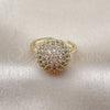 Anillo Multi Piedra 01.266.0075 Oro Laminado, Diseño de Bola, con Blanca Zirconia Cubica, Pulido, Tono Dorado (One size fits all)