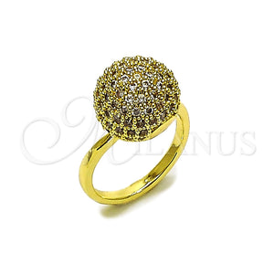 Anillo Multi Piedra 01.266.0075 Oro Laminado, Diseño de Bola, con Blanca Zirconia Cubica, Pulido, Tono Dorado (One size fits all)