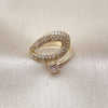 Anillo Multi Piedra 01.266.0076 Oro Laminado, Diseño de Gota, con Blanca Zirconia Cubica, Pulido, Tono Dorado (One size fits all)