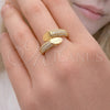 Anillo Multi Piedra 01.266.0079 Oro Laminado, con Blanca Zirconia Cubica, Pulido, Tono Dorado (One size fits all)