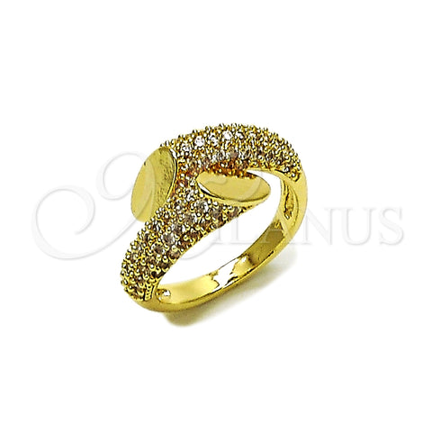Anillo Multi Piedra 01.266.0079 Oro Laminado, con Blanca Zirconia Cubica, Pulido, Tono Dorado (One size fits all)