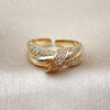 Anillo Multi Piedra 01.266.0080 Oro Laminado, Diseño de Nudo, con Blanca Micro Pave, Pulido, Tono Dorado (One size fits all)
