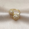 Anillo Multi Piedra 01.266.0081 Oro Laminado, Diseño de Bola, con Blanca Zirconia Cubica, Pulido, Tono Dorado (One size fits all)