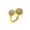 Anillo Multi Piedra 01.266.0081 Oro Laminado, Diseño de Bola, con Blanca Zirconia Cubica, Pulido, Tono Dorado (One size fits all)