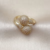 Anillo Multi Piedra 01.266.0082 Oro Laminado, Diseño de Bola, con Blanca Zirconia Cubica, Pulido, Tono Dorado (One size fits all)