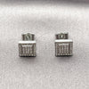 Arete Dormilona 02.344.0044.1 Rodio Laminado, con Micro Pave Blanca, Pulido, Rodinado