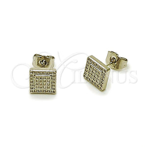 Arete Dormilona 02.344.0044.1 Rodio Laminado, con Micro Pave Blanca, Pulido, Rodinado