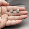 Arete Dormilona 02.344.0049.1 Rodio Laminado, con Zirconia Cubica Blanca, Pulido, Rodinado