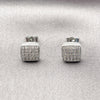 Arete Dormilona 02.344.0049.1 Rodio Laminado, con Zirconia Cubica Blanca, Pulido, Rodinado