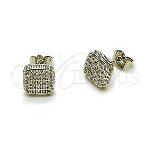 Arete Dormilona 02.344.0049.1 Rodio Laminado, con Zirconia Cubica Blanca, Pulido, Rodinado