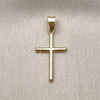 Dije Religioso 05.213.0195 Oro Laminado, Diseño de Cruz, Pulido, Tono Dorado