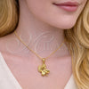 Dije Religioso 05.213.0197 Oro Laminado, Diseño de Angel, Pulido, Tono Dorado