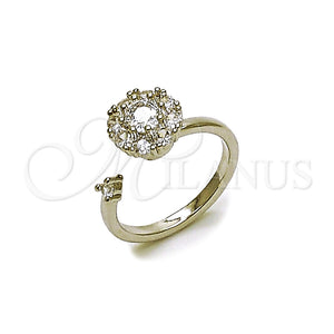 Anillo Multi Piedra 01.284.0112 Rodio Laminado, Diseño de Flor, con Zirconia Cubica Blanca, Pulido, Rodinado (Talla Unica)
