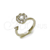 Anillo Multi Piedra 01.284.0112 Rodio Laminado, Diseño de Flor, con Zirconia Cubica Blanca, Pulido, Rodinado (Talla Unica)