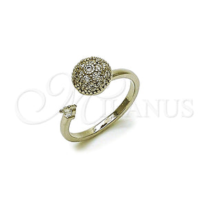 Anillo Multi Piedra 01.284.0113 Rodio Laminado, Diseño de Bola, con Zirconia Cubica Blanca, Pulido, Rodinado (Talla Unica)