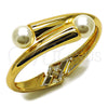 Aro Individual 07.444.0003.05 Oro Laminado, Diseño de Bola, con Marfil Perla, Pulido, Tono Dorado (20 MM Thickness, Size 5 (2.50 Diameter))