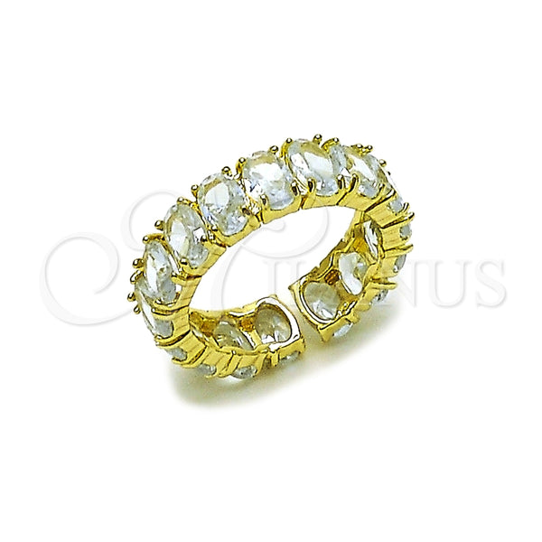 Anillo Multi Piedra 01.196.0043 Oro Laminado, con Blanca Zirconia Cubica, Pulido, Tono Dorado (One size fits all)