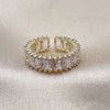 Anillo Multi Piedra 01.196.0044 Oro Laminado, Diseño de Baguette, con Blanca Zirconia Cubica, Pulido, Tono Dorado (One size fits all)
