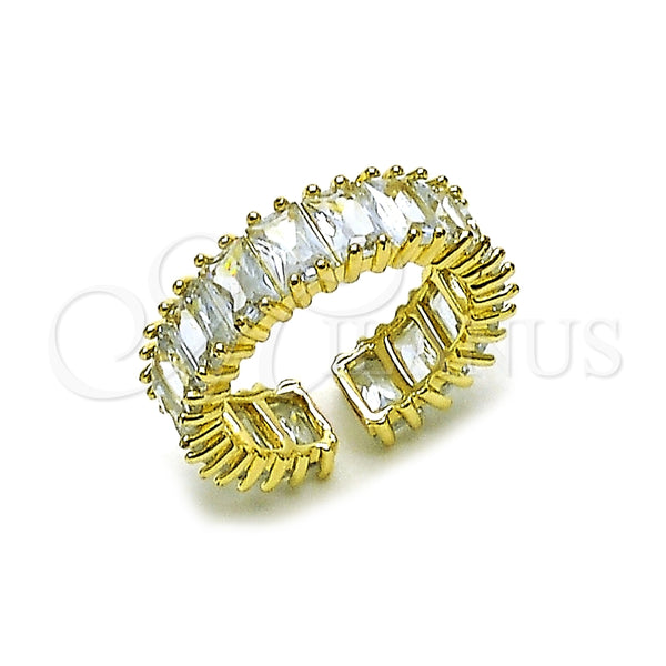 Anillo Multi Piedra 01.196.0044 Oro Laminado, Diseño de Baguette, con Blanca Zirconia Cubica, Pulido, Tono Dorado (One size fits all)
