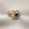 Anillo Multi Piedra 01.196.0045 Oro Laminado, Diseño de Ojo Griego, con Zafiro Azul and Blanca Zirconia Cubica, Pulido, Tono Dorado (One size fits all)