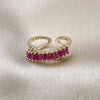 Anillo Multi Piedra 01.196.0053 Oro Laminado, Diseño de Baguette, con Rubi Zirconia Cubica, Pulido, Tono Dorado (One size fits all)